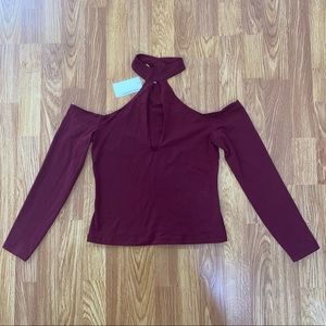 American Apparel Key Hole High Neck Top